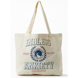 Pacsun Coney Island Picnic Endless Anxiety Tote Bag Graphic 100% Cotton Canvas